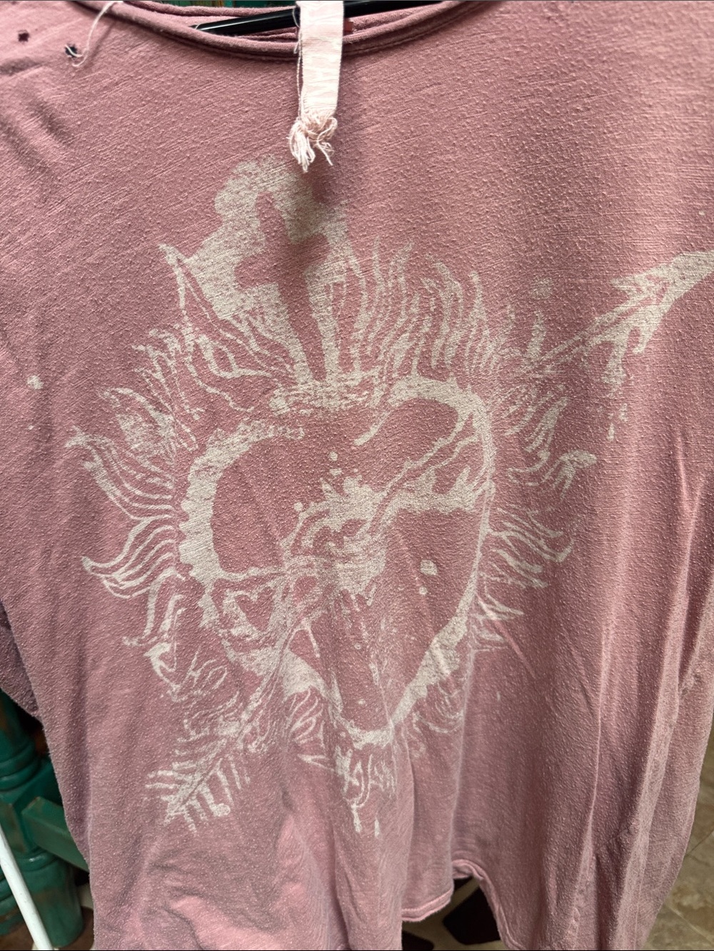 Magnolia Pearl Rose-Quartz Short Sleeve Tee with Sacred Heart Print